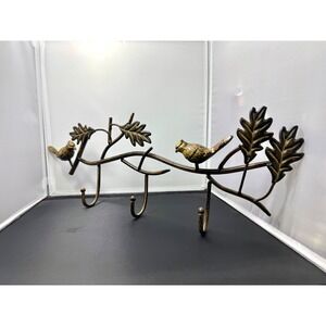 Metal Bird Branch Wall Hook‎ hanger Decorative 3 Key/ coat Holder Bronze Finish